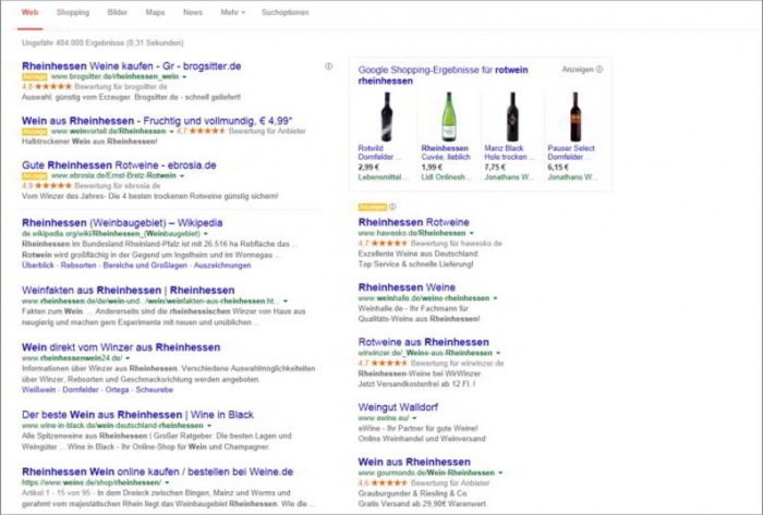 SEO und Google für Rheinhessen Wein